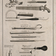 Surgical instruments, including a tourniquet, couching needles and amputating knives. Engraving. Alexander Hogg. The Wellcome Collection.